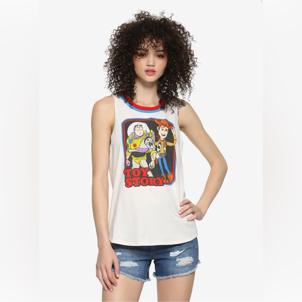 Disney‎ Pixar Toy Story Woody & Buzz Ringer Tank Top Hot Topic